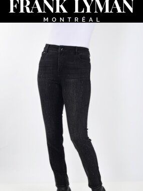 Frank Lyman Montreal Rhinestone Jeans Black Slim Fit Stretch Denim Sz S